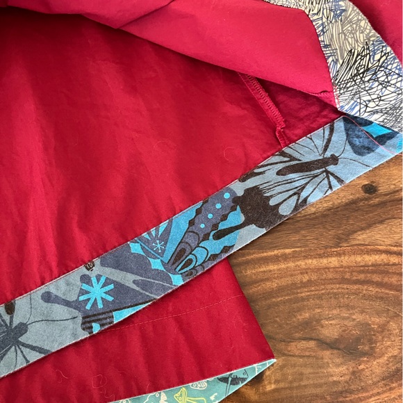 Berlin boutique skirt or pull up dress in red with patchwork accents - Picture 10 of 16